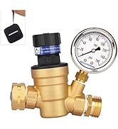 MEASUREMAN Handle Adjustable Brass Lead-Free RV Pressure Regulator, Pressure Reducer With Liquid ...