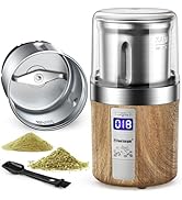 COOL KNIGHT Herb Grinder, Spice Grinder, Electric Grinder with Timer, 304 Stainless Steel Blades ...