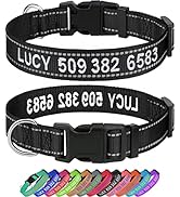 Taglory Personalized Dog Collars, Embroidered Reflective Dog Collar with Name and Phone Number, A...