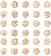 Craftdady 16mm Unfinished Natural Wooden Beads 100pcs Large Hole Rondelle Round Wooden Loose Bead...