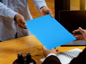 6 Pack Folders with Pockets, Plastic 3 Hole Punched Binder Folders with Business Card Holder