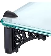 Chinflly Adjustable Shelf Brackets Antique Black Metal Wall Mount Shelving Brackets Shelf Holder ...