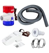 Sanuke 1100gph Boat Bilge Pumping Kit, 12V Bilge Water Pump with Float Switch, 6 FT Kink-free 1-1...