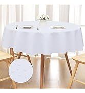 smiry Round Table Cloth, Waterproof Anti Scratch Polyester Tablecloth, Decorative Washable Fabric...