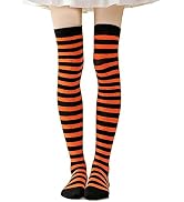 Bawnhaw Long Thigh High Striped Socks Over-Knee Socks Women Elastic High Stocking Novelty Costume...