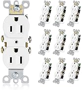 ThunderWay Duplex Receptacle Outlet, 15A 125V Electrical Wall Outlets, 2 Pole 3 Wire, Residential...