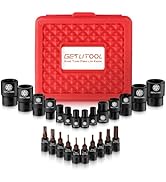 GETLITOOL 24Pcs E-Torx Bit Socket Set, CR-V Steel E-Torx Socket E4-E24 &amp; T8-T40, Star Sockets wit...