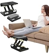 Vhelyom footrest for Under Desk,Height Adjustable Footrest with Massage Roller and Soft Pad, Fold...