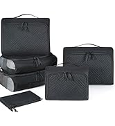Packing Cubes for Travel, BAGSMART 6 Set Packing Cubes for Suitcases Organizer, Quilted Look Trav...