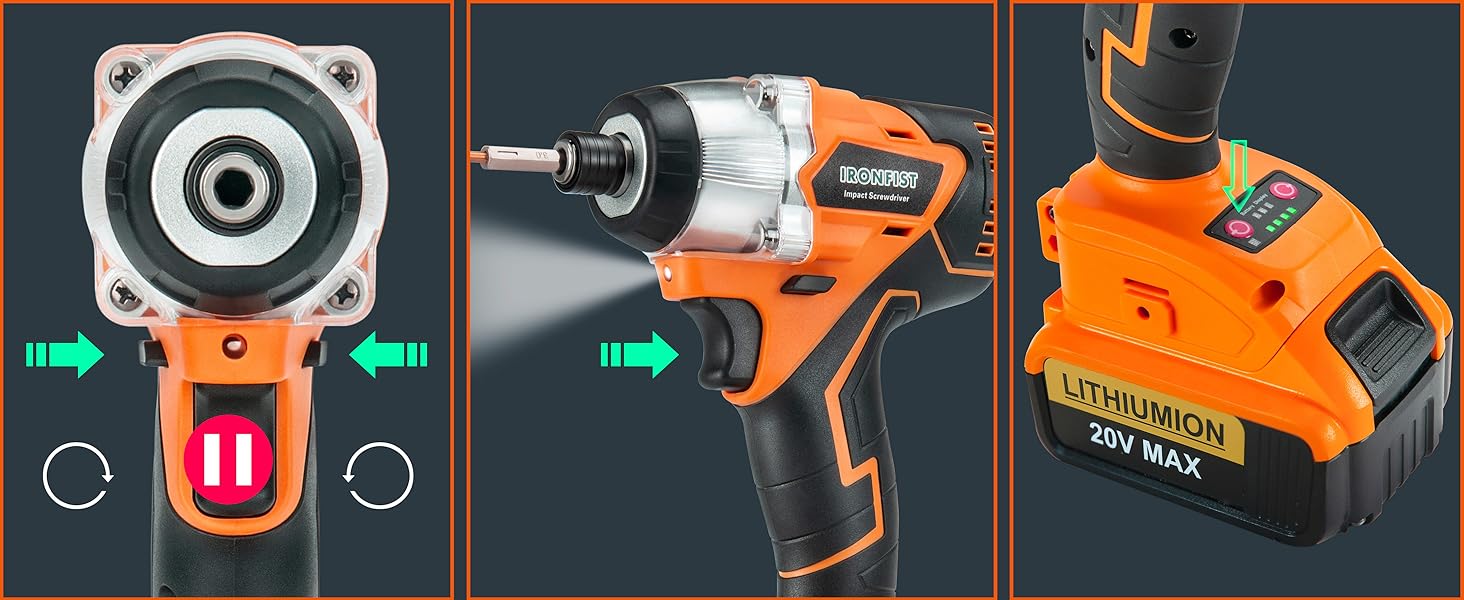 Cordless impact drive drill power electric 1/4 inch high torque brushless set combo lithium