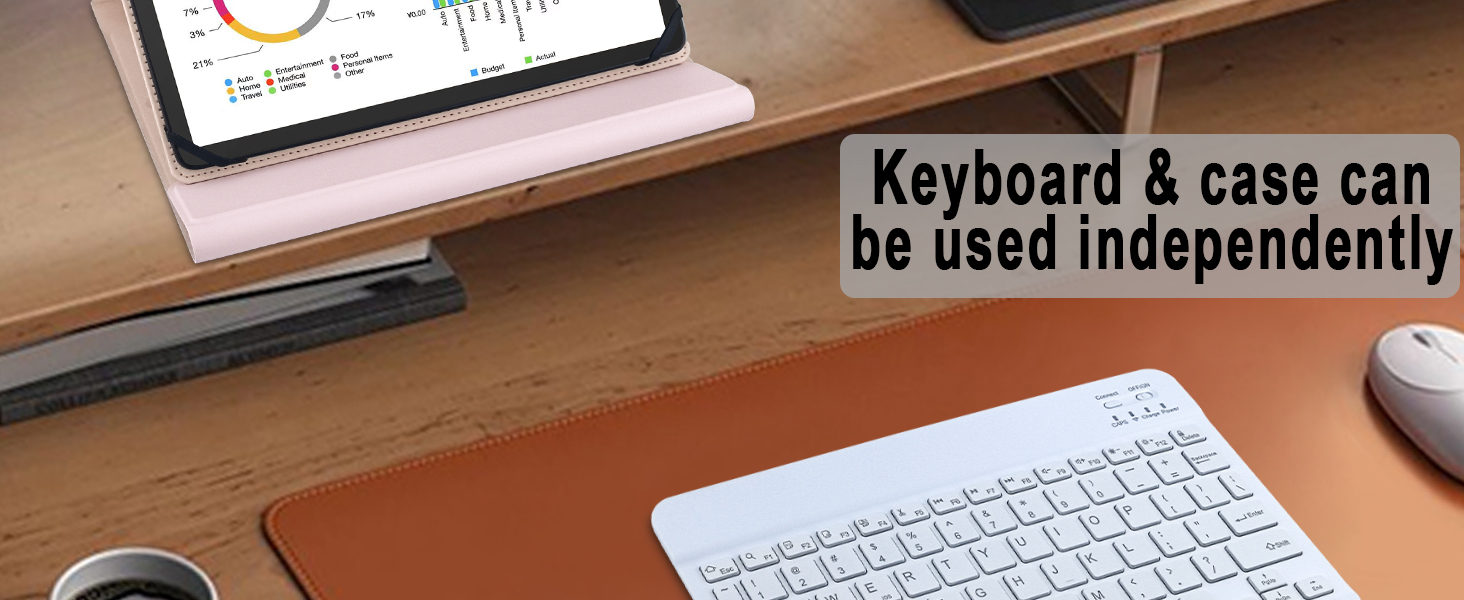 Universal Tablet Backlit Keyboard Case Pink - 11