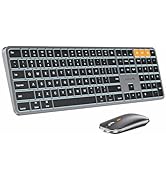 ProtoArc Backlit Bluetooth Keyboard and Mouse for Mac, KM100-A Full Size Wireless Keyboard Mouse ...