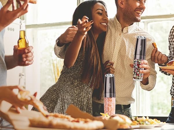 gravity electric salt and pepper grinder set auto salt and pepper grinder set