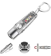 TUNENGE S12Pro Rechargeable Keychain Flashlight, 750 Lumens Mini Flashlight with Side Light (365n...