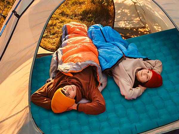 double sleeping pad for camping peacock blue 12cm
