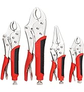 FASTPRO 4-Piece Locking Pliers Set With Heavy Duty Grip, 5", 7" and 10" Curved Jaw Locking Pliers...