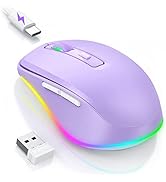 Wireless Mouse, Mouse Jiggler - LED Wireless Mice with Build-in Mouse Jiggler Mover, Rechargeable...