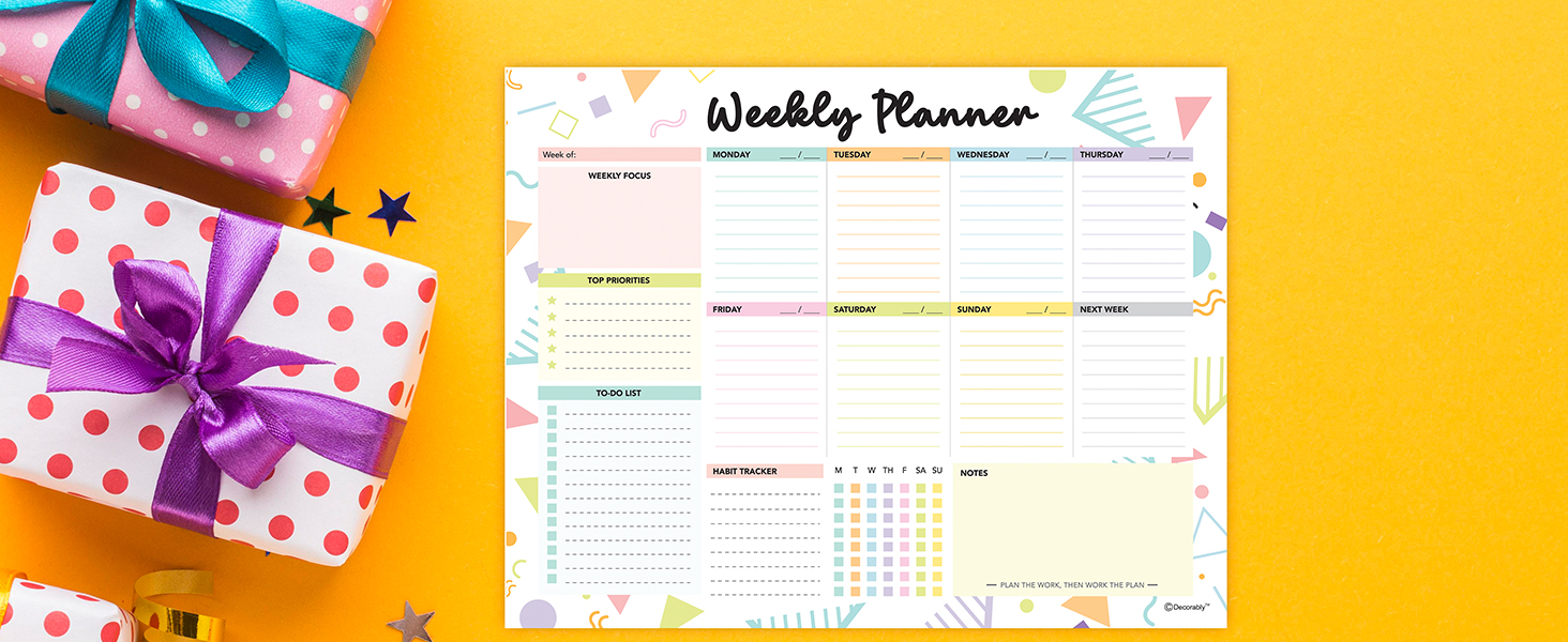 weekly planner sheets tear off
