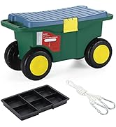 HYZSWGC Mobile Stool Toolbox 21-Inch with Wheels, Mesh Storage Box and Comvenient Snap Cord, Port...
