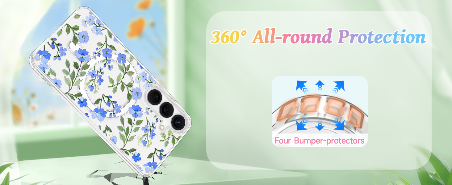 4(5)-all-round protection anti fall case stunning gorgeous flower case for samsung for magsafe