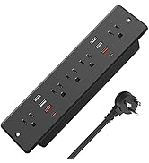 HHSOET 13 in 1 Recessed Power Strip Flat Plug, Fast Charging Furniture Outlet with USB, Conferenc...