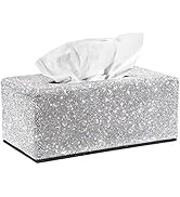 Sumnacon Tissue Box Cover Bling Tissue Box for Bathroom Sparkling Rectangular Tissue Box Holder w...
