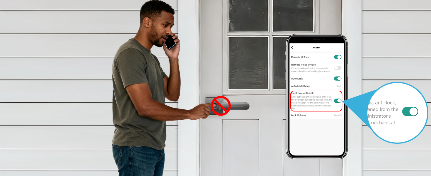 electronic anit-lock (lock from inside)
