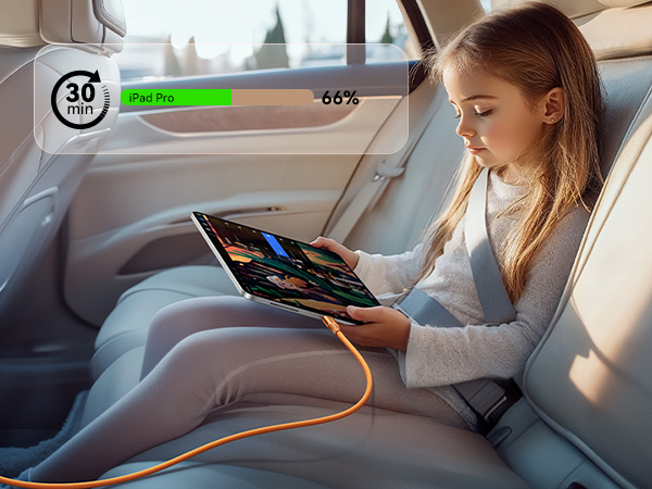 INIU Braided 240W Fast Charging Type C Charger Cord for iPhone17Pro Max Samsung MacBook iPad Switch