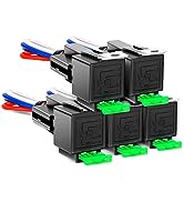 Nilight 50023R 5 Pack 30A Fuse Relay car Truck Socket kit-30A Switch Harness Set-12V DC 4-Pin SPS...