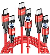 Aripps USB C to USB C Magnetic Charging Cable[3-Pack, 3.3ft/6.6ft/6.6ft], 60W/3A Fast Charging US...