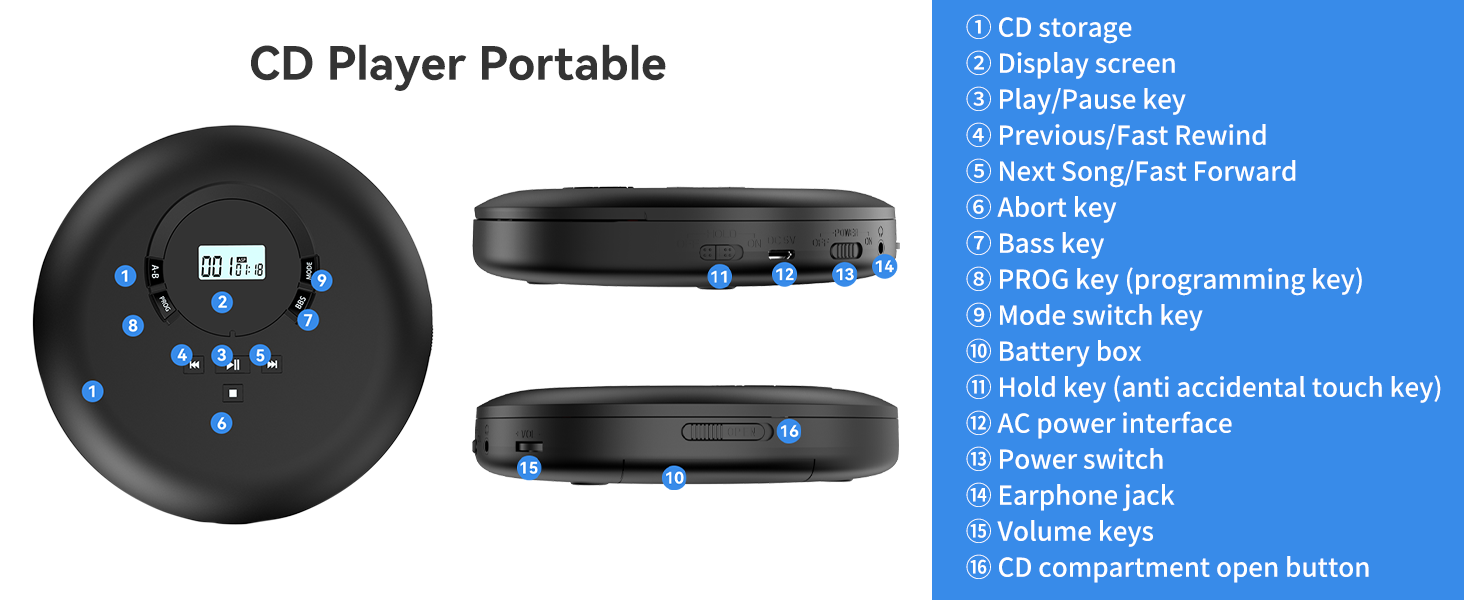 portable cd player with headphones