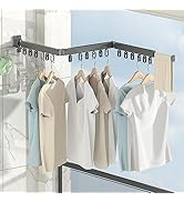 Mbillion Tri Folding Clothes Drying Rack with Extended Arm 48'' Long,Laundry Drying Rack,Wall Mou...
