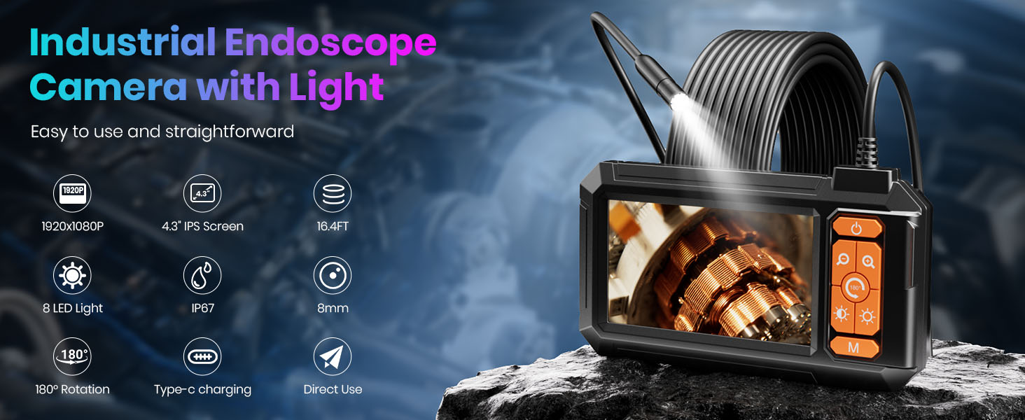 Endoscope Camera with Light