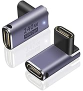 Poyiccot USB C Coupler 240W, USB C Female to Female Adapter, 90 Degree USB C Coupler Extender Ada...