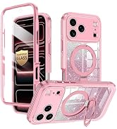 v-Golvin for iPhone 17 Pro Max Case,[Magnetic Stand][Fit for MagSafe][Glitter Card][Built-in 9H+ ...