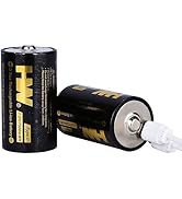 HW Rechargeable D Cell Batteries, Lithium D Battery with 2 in 1USB-C Cable Fast Charger, 2 Pack 7...