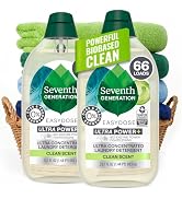 Seventh Generation Laundry Detergent Ultra Concentrated Clean Scent oz 2 Pack 132 Loads, Clear, P...