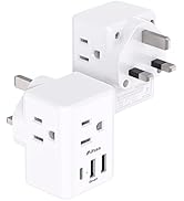 [2-Pack] UK Travel Plug Adapter - US to UK Plug Adapter, Type G International Plug Adapter, Dubai...