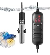 HITOP Mini Submersible Aquarium Heater - 25W 50W 100W 200W 300W Small Heater for Fish Tank 1-70 G...