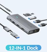 PHIXERO 12 in 1 USB Docking Station Triple Monitor for Mac M1/M2, Displaylink Dock with 2 HDMI &amp; ...