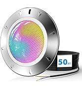 LyLmLe Pool Light for Inground Pools, 65W 10 Inch RGBW Multicolor Inground Pool Light, 316 Stainl...