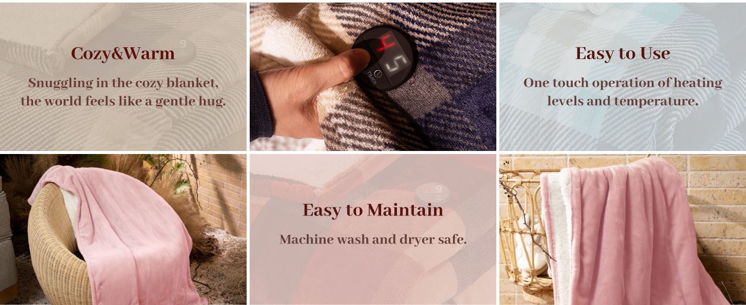 Silicone Button Heated Throw