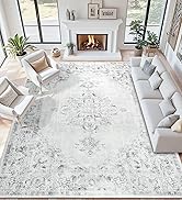 Area Rug 8x10, Washable Rug for Living Room, Large Area Rugs for Bedroom, Vintage Rug 8x10 for Di...