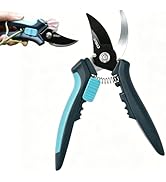 CYRUS 7.2" Bypass Pruning Shears - Carbon Steel Non-Stick Garden Shears with Puncturing (Thorn Re...