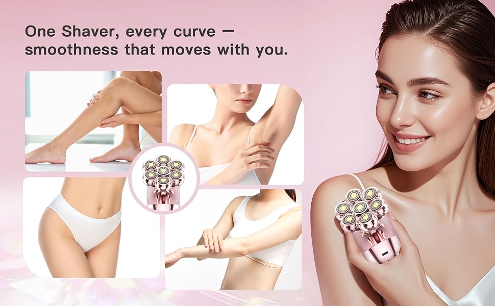 Womens electric razor for legs, portable flawless shaver, safe smooth results