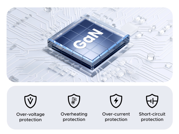 Overheating protection Over-voltage protection Over-current protection Short-circuit protection