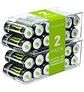 SCAVATA 2 Pack Tall Skinny Can Organizer for Refrigerator, Stackable Large Soda Cans of 16oz &amp; 17...