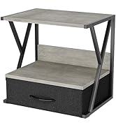 aboxoo Printer Stand for Desk with Storage Drawer, 2 Tier Desktop Or Under Desk Shelf, Multi-Purp...
