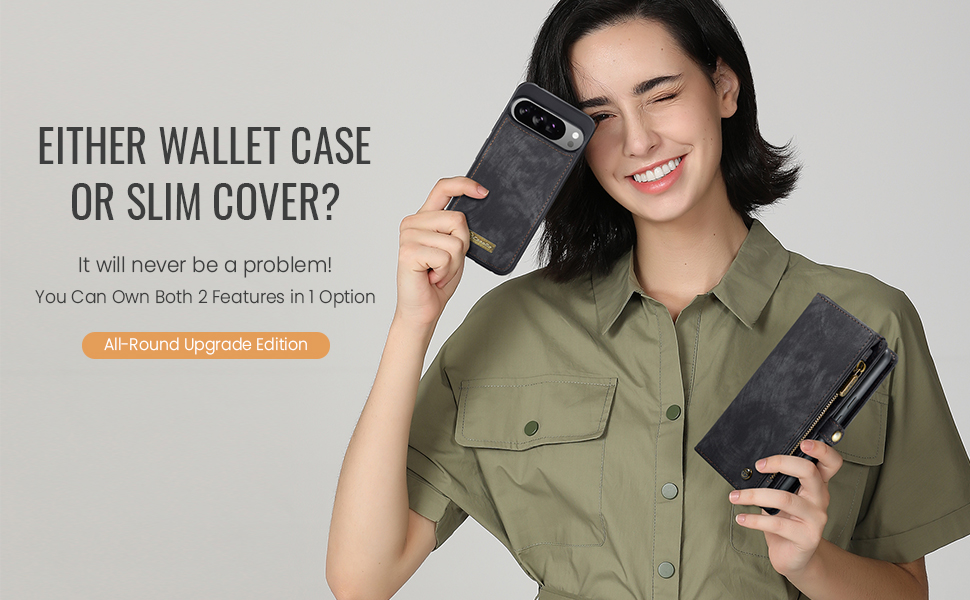 Google Pixel 10 Pro XL Wallet Case for Women Men with Card Holder Shockproof Protective Cover