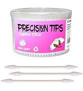 Pointed Tip Cotton Swabs,500 count Cotton Buds,Double Precision Tips with Paper Stick for Persona...